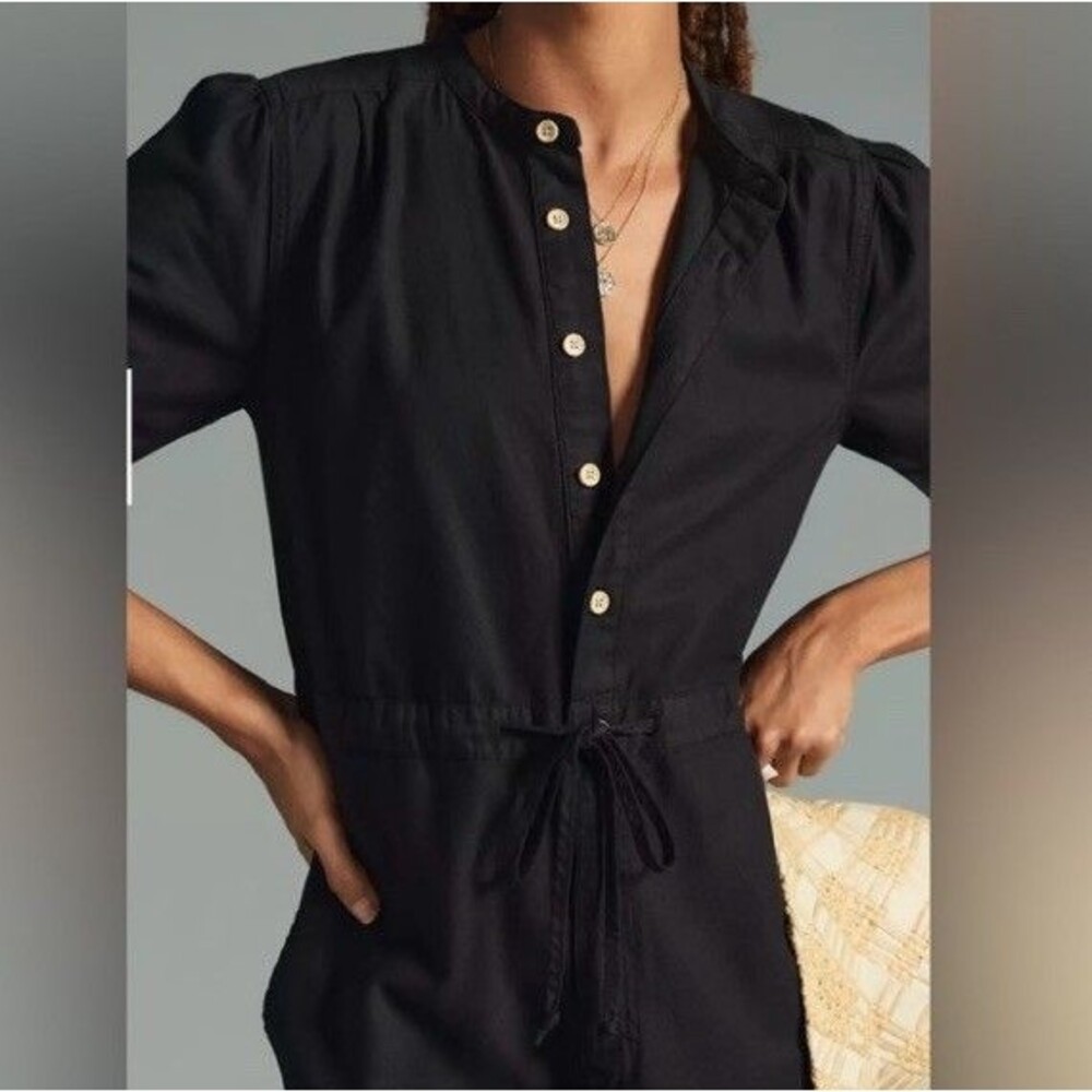 Anthropologie Unpublished Black Utility Jumpsuit Snall - Picture 2 of 12